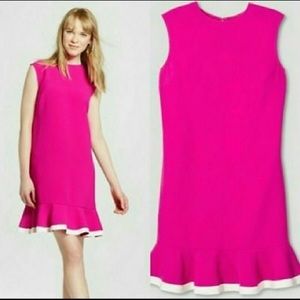 Fuchsia ruffle hem dress